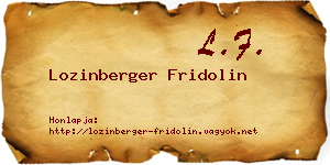 Lozinberger Fridolin névjegykártya