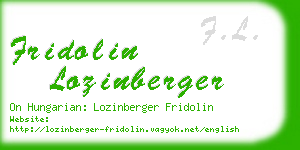 fridolin lozinberger business card